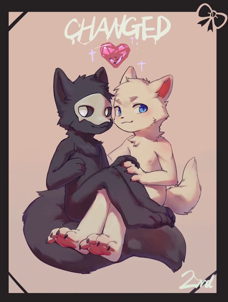 2boys, changed, chinese_commentary, claws, commentary_request, copyright_name, furry, furry_male