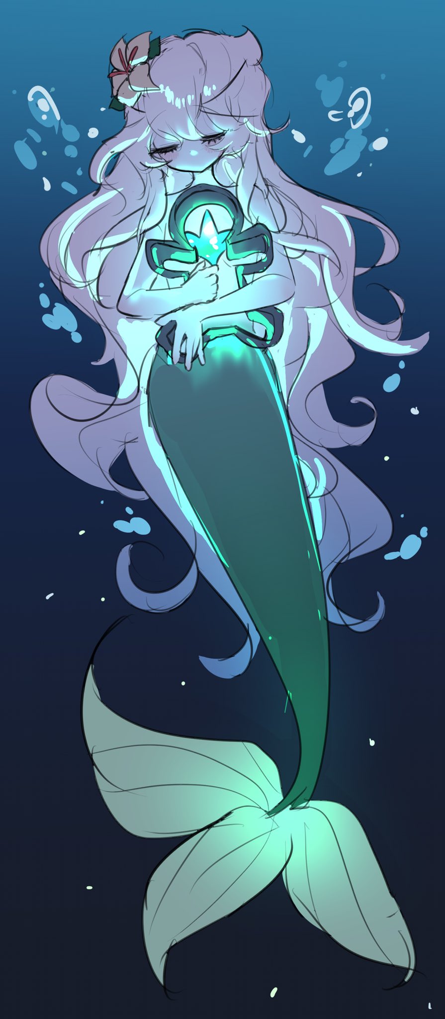 1girl, closed_mouth, cookie_run, cookie_run:_kingdom, crk_gyul, flower, gloves, green_gloves