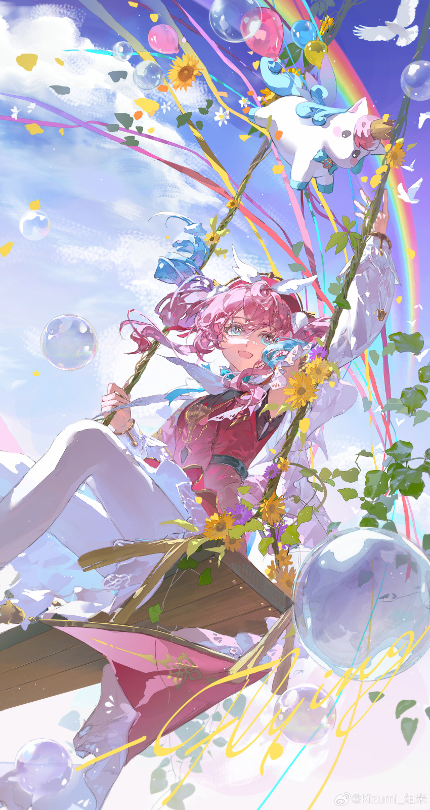 1girl, absurdres, aqua_bow, aqua_bowtie, aqua_hair, bow, bowtie, dress