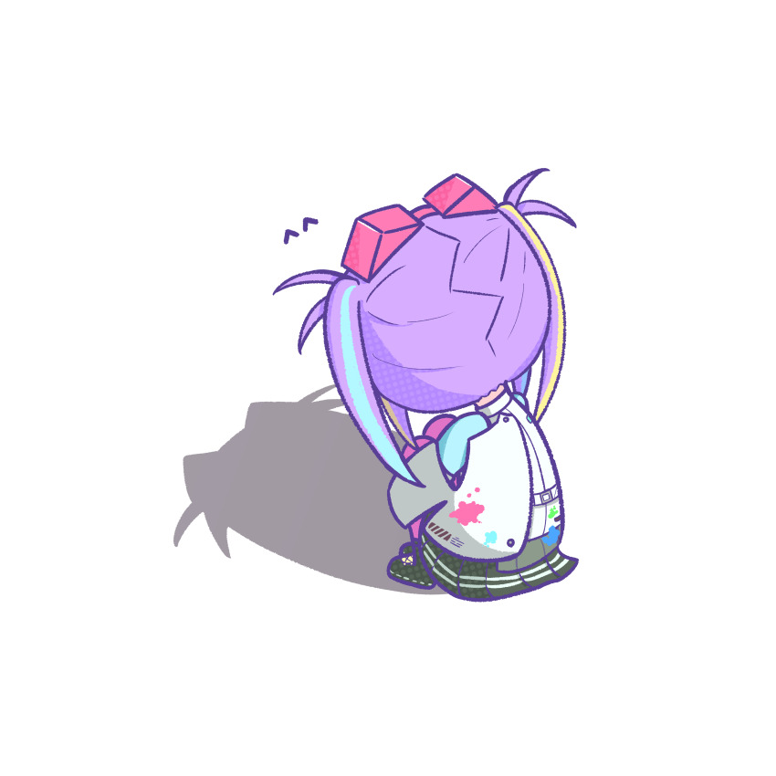 1girl, absurdres, ahoge, arcshizuku, cat_shadow_puppet_(meme), chibi, eyewear_on_head, heaven_burns_red