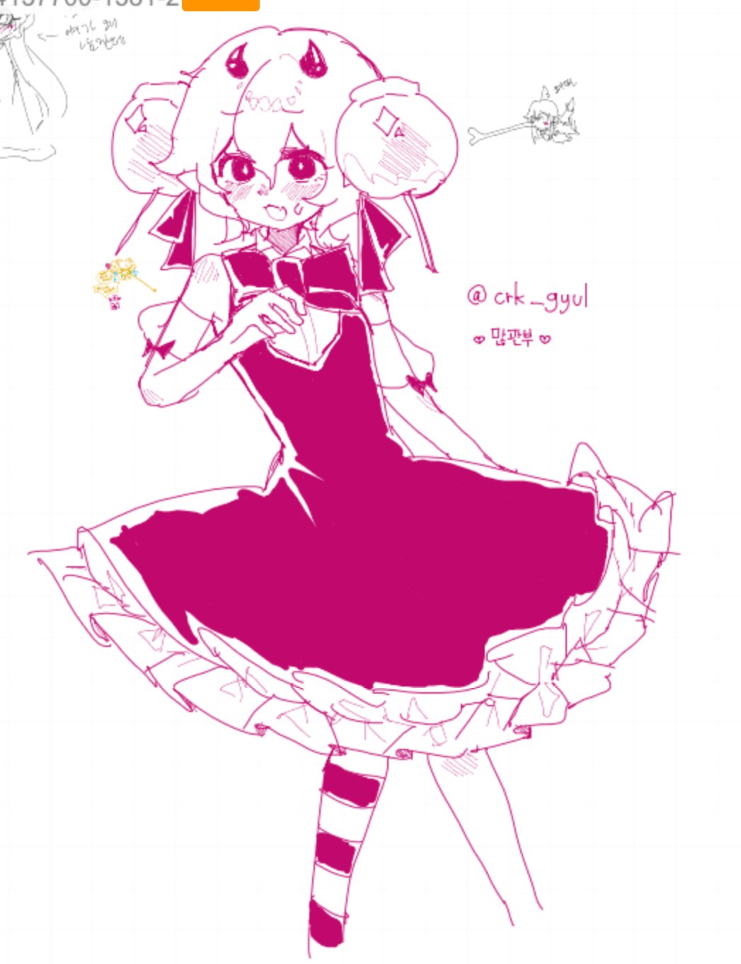 1girl, bow, bowtie, candy_apple, candy_apple_cookie, cookie_run, cookie_run:_kingdom, crk_gyul