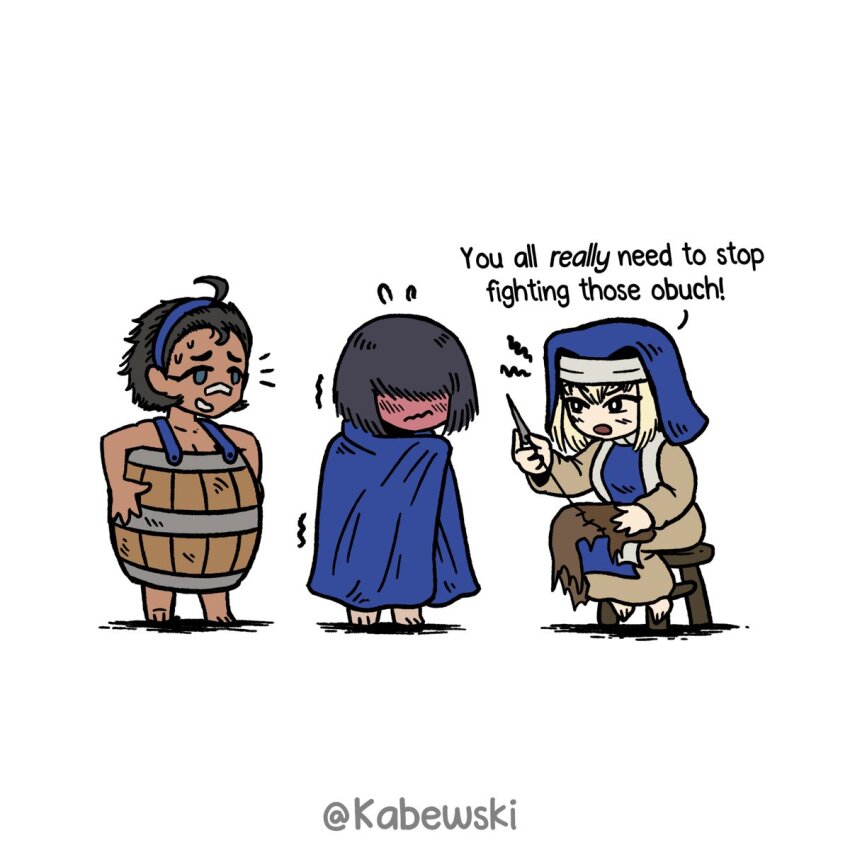 3girls, age_of_empires_(series), age_of_empires_ii, artist_name, blush, english_text, highres, kabewski