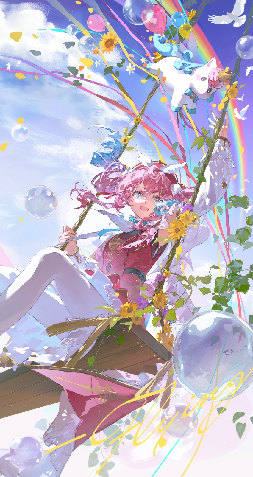 1girl, absurdres, aqua_bow, aqua_bowtie, aqua_hair, bow, bowtie, dress