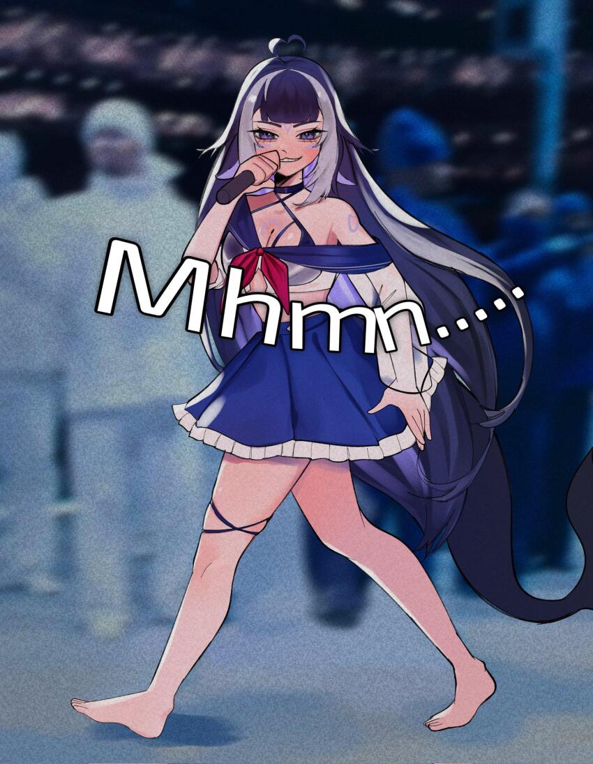 ahoge, barefoot, blue_eyes, blue_hair, heart, heart_ahoge, highres, indie_virtual_youtuber