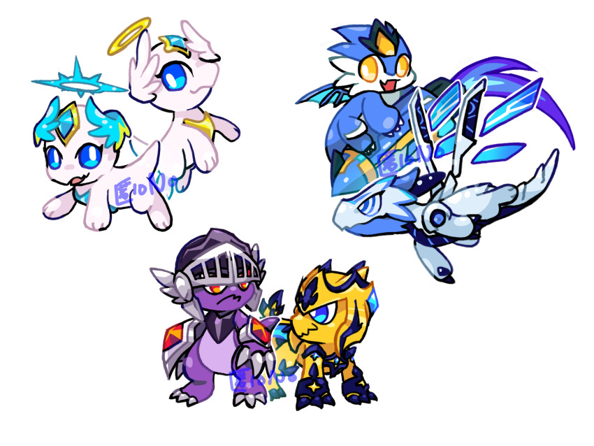 1other, angel, angel_dragon_(arca)_(dragon_village), angel_dragon_(dragon_village), armor, character_request, chibikemo, commentary_request