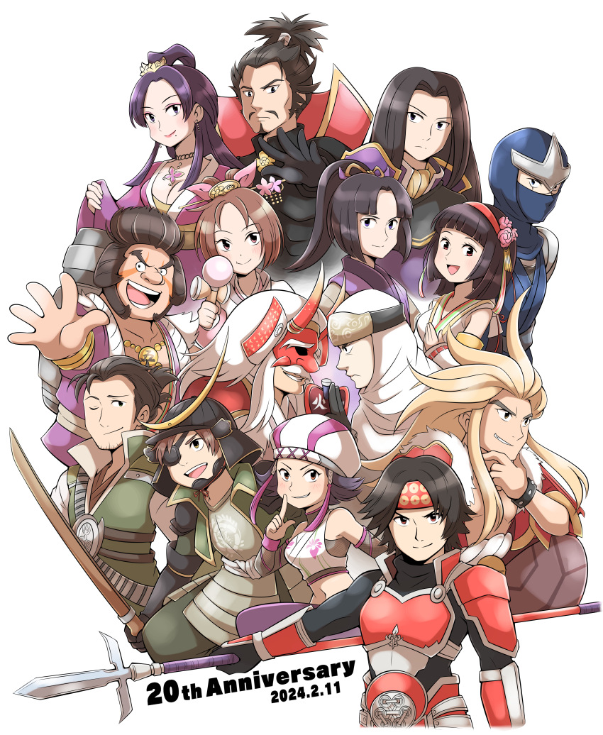 absurdres, akechi_mitsuhide_(sengoku_musou), armor, date_masamune_(sengoku_musou), hattori_hanzo_(sengoku_musou), highres, ishikawa_goemon_(sengoku_musou), kunoichi_(sengoku_musou)