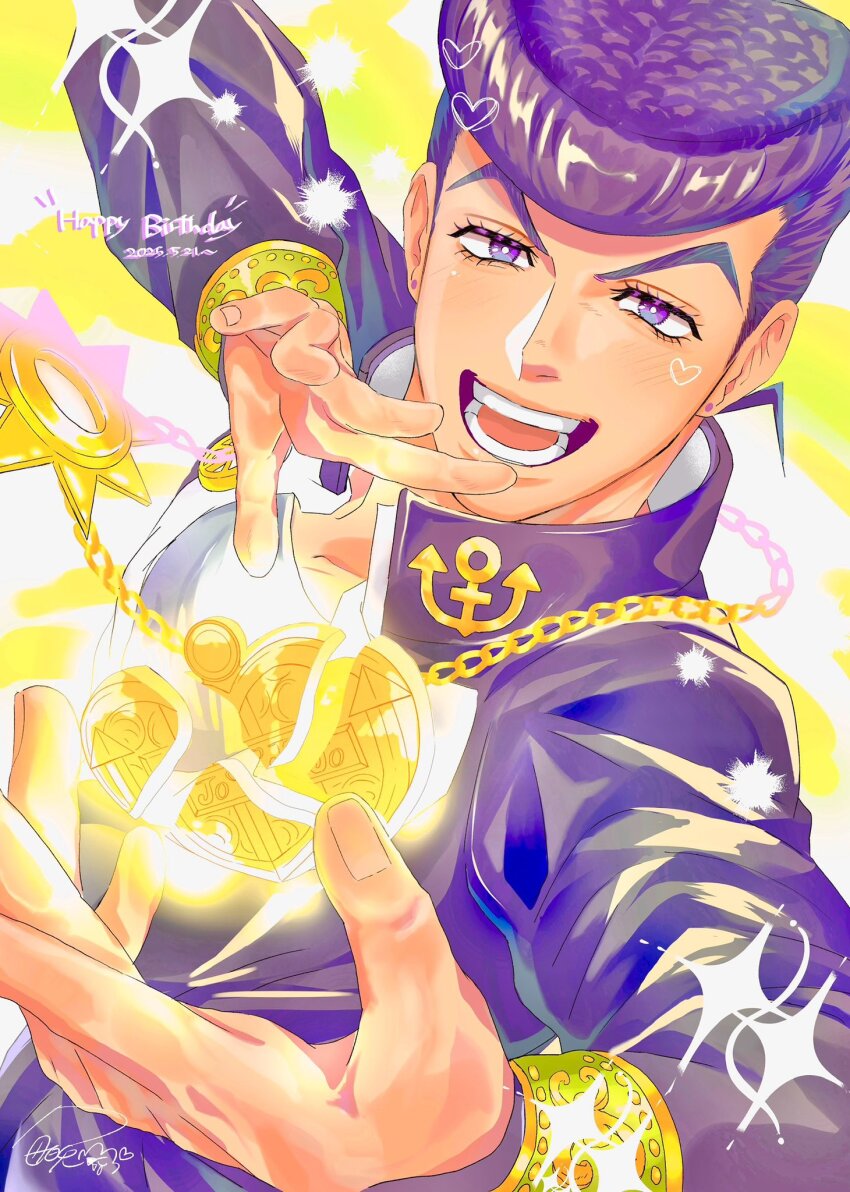 1boy, anchor_ornament, broken_heart, brooch, chain, commentary, commentary_request, diamond_wa_kudakenai