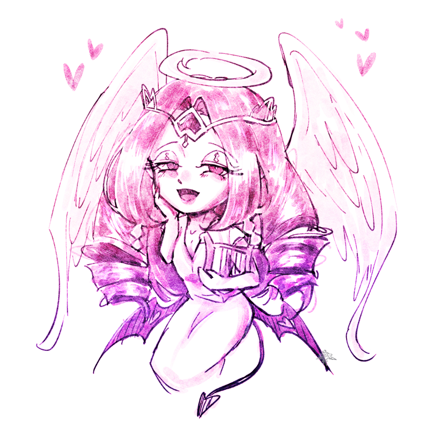 1girl, angel, angel_wings, colored_skin, cookie_run, cookie_run:_kingdom, dress, eternal_sugar_cookie