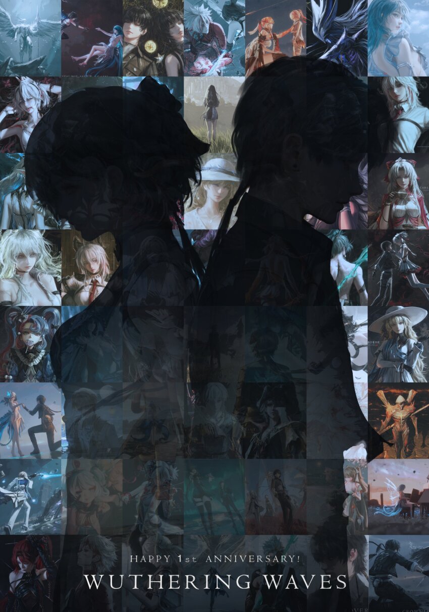 6+boys, 6+girls, absolutely_everyone, absurdres, baizhi_(wuthering_waves), black_hair, black_jacket, blood