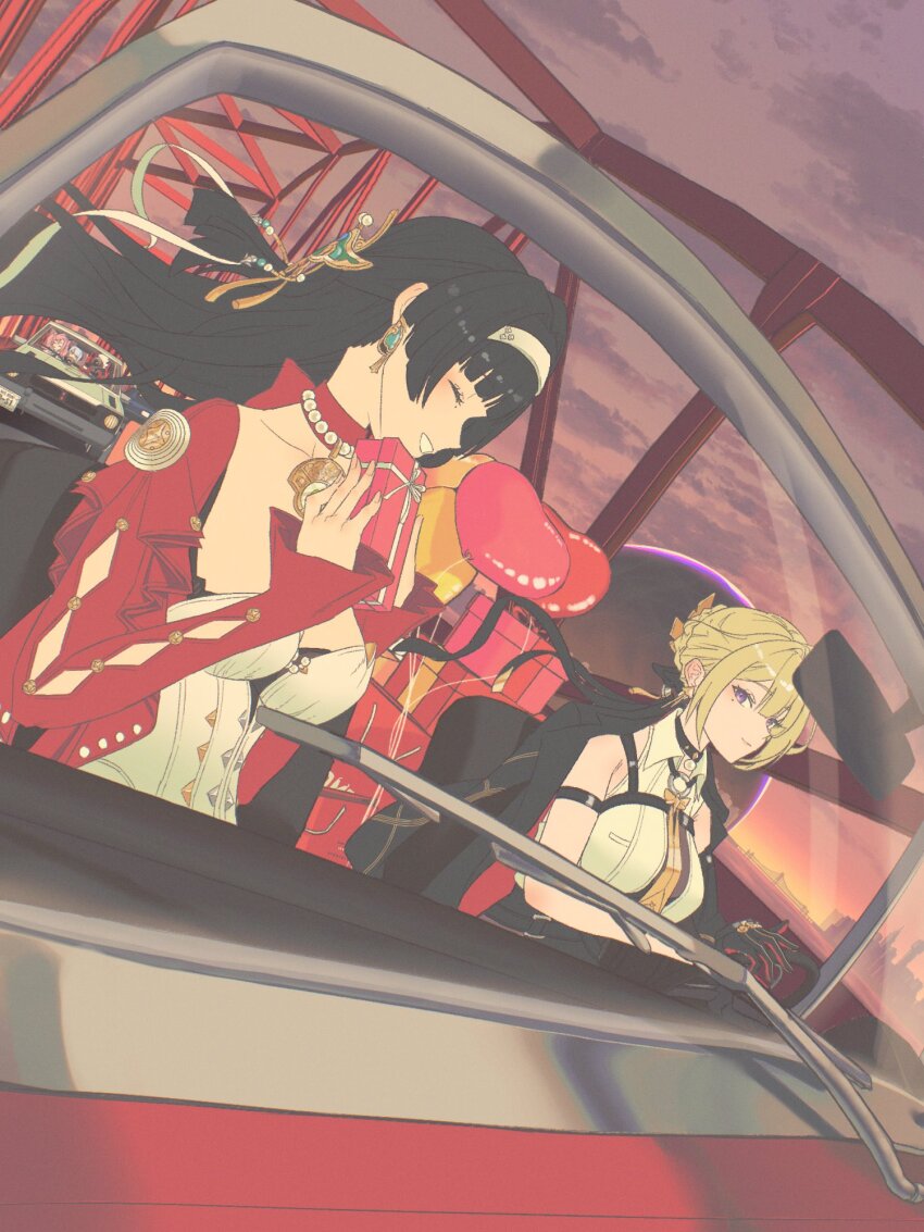 014115r, 1boy, 4girls, anby_demara, astra_yao, balloon, billy_kid, black_hair