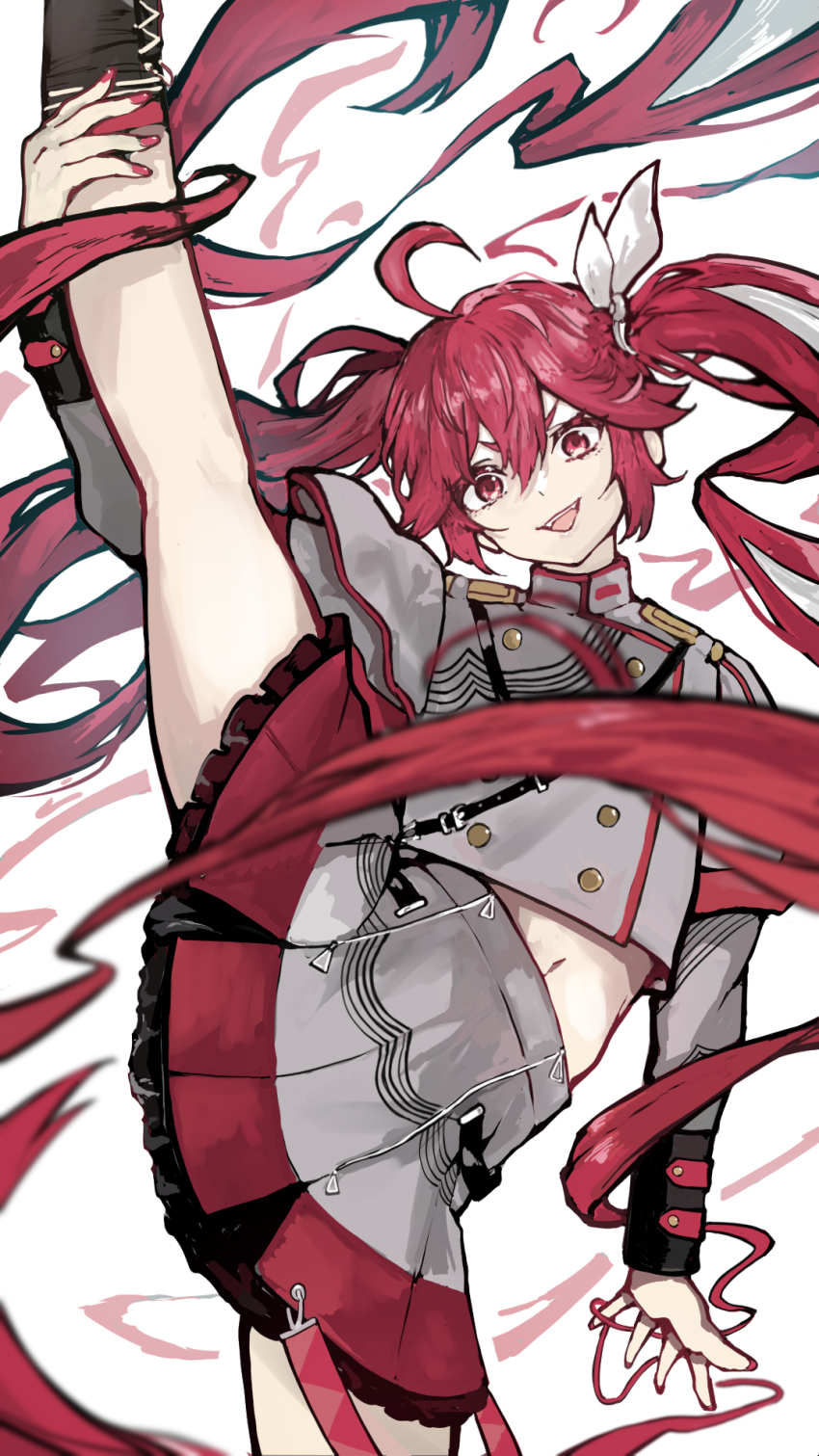 1girl, absurdly_long_hair, ahoge, alternate_hairstyle, bag, black_boots, black_skirt, boots