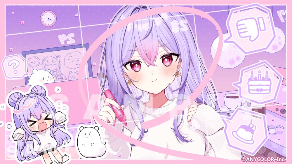 >_<, 1girl, 6crcg, :i, ?, ahoge, analog_clock, animal_request