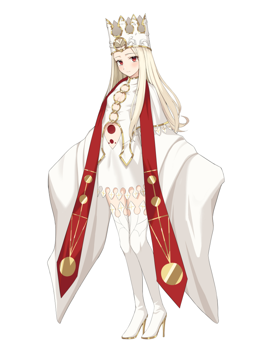 1girl, absurdres, blush, boots, breasts, clothing_cutout, crown, detached_sleeves