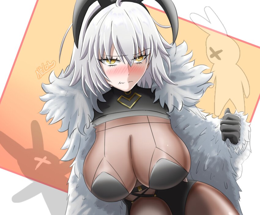 1girl, absurdres, alterworshiper, animal_ears, blush, bodystocking, cosplay, fate/grand_order