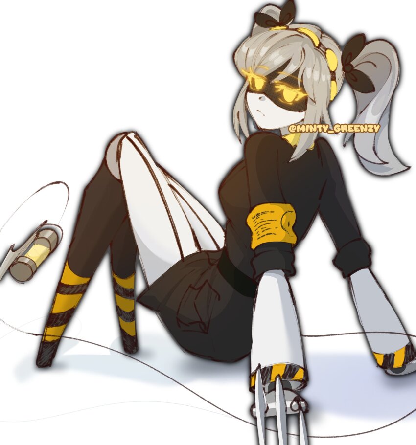 1girl, android, black_jacket, expressionless, grey_hair, hairband, highres, humanoid_robot