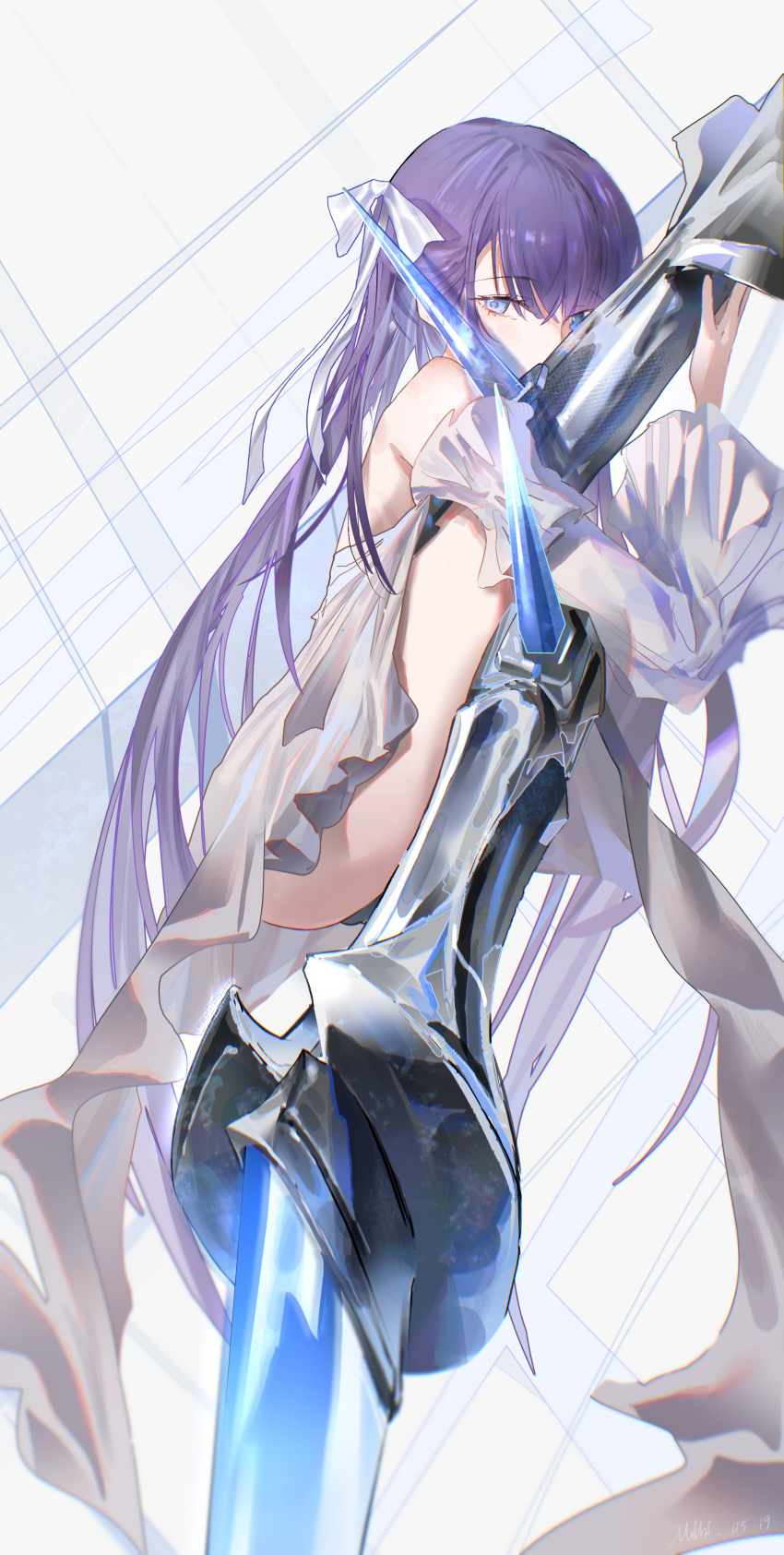 1girl, absurdres, armor, armored_boots, blue_eyes, boots, chinese_commentary, coat