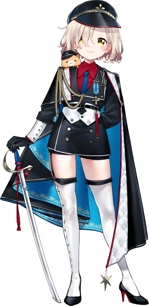 1girl, aiguillette, animal, animal_on_shoulder, arm_behind_back, belt, belt_buckle, black_belt