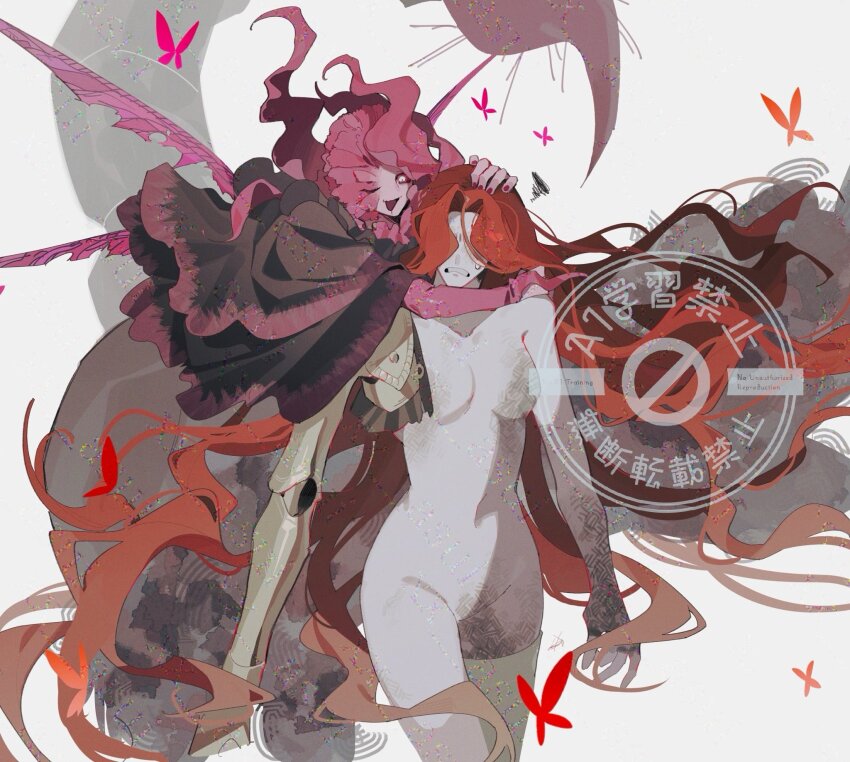 2girls, amputee, covered_eyes, elden_ring, elden_ring:_shadow_of_the_erdtree, golden_sword, helmet, helmet_over_eyes