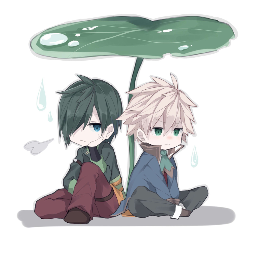 2boys, chibi, grimms_notes, highres, iumi_urura, male_focus, multiple_boys, revol_(grimms_notes)