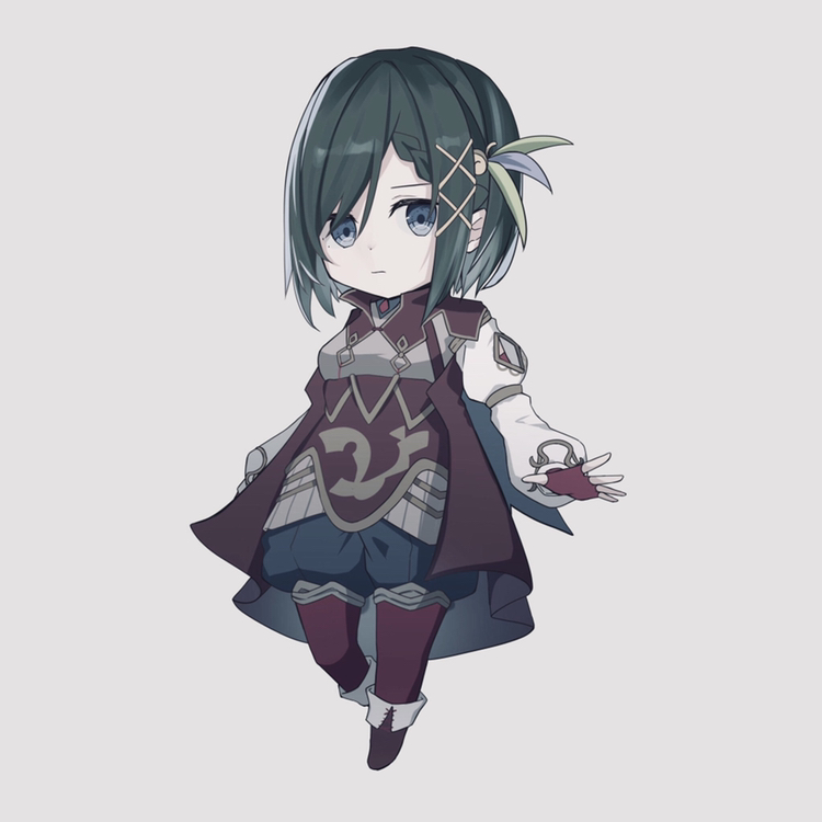 1girl, chibi, grimms_notes, hecate_(grimms_notes), iumi_urura, solo