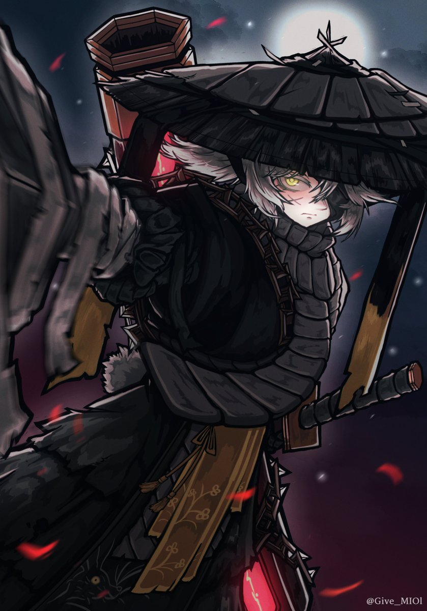 1girl, ajirogasa, animal_print, bandage_over_one_eye, bandaged_arm, bandages, blurry, blurry_background