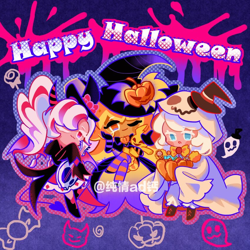 3girls, :o, ;), ;3, ankle_boots, black_bow, black_bowtie, black_coat