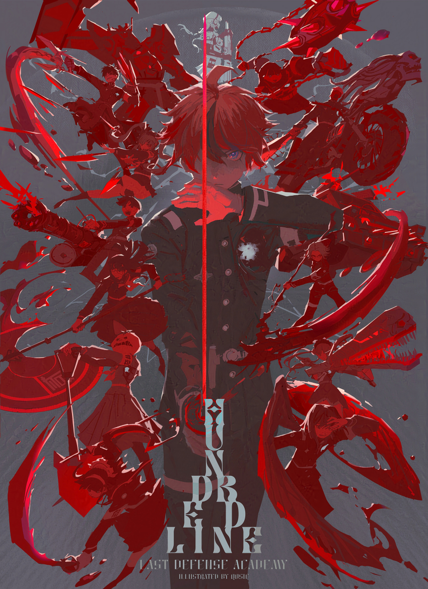 absurdres, adversarial_noise, amemiya_darumi, aotsuki_eito, black_hair, black_jacket, black_pants, blue_eyes