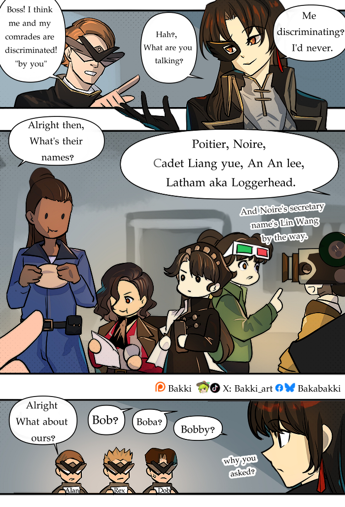 3boys, 3d_glasses, 6+girls, an-an_lee, bakki, black_ibis_(reverse:1999), black_mask, chinese_clothes