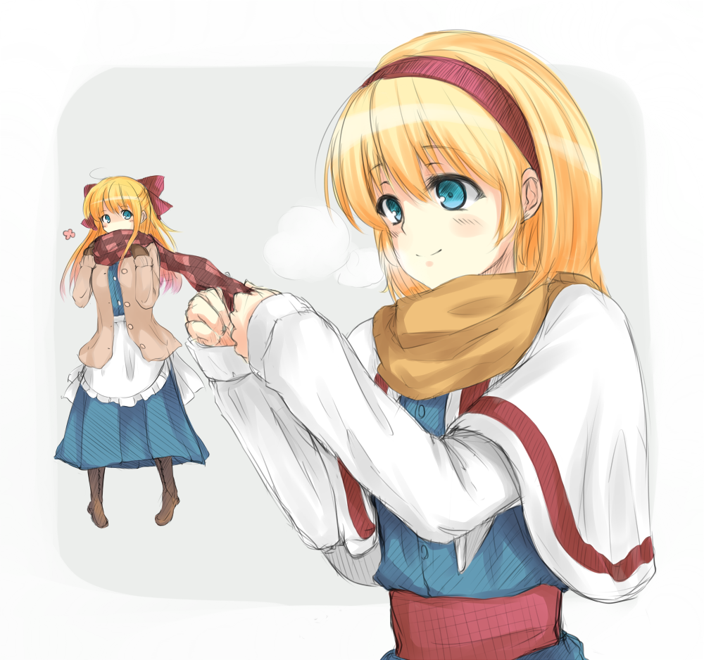 1girl, akisa, alice_margatroid, bad_id, bad_pixiv_id, blonde_hair, blue_eyes, bow
