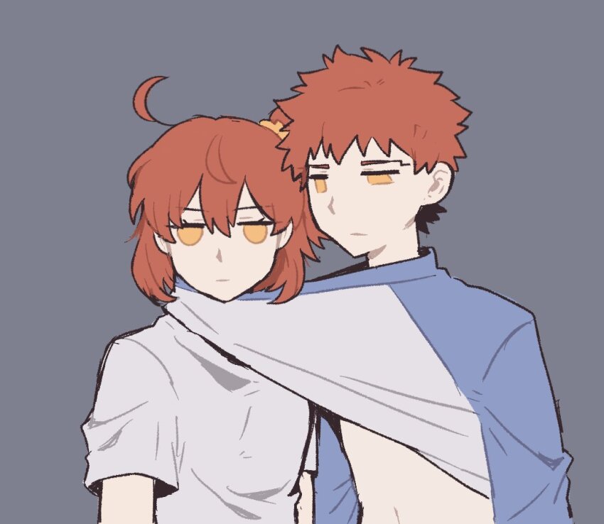 1boy, 1girl, chaldea_security_organization, emiya_shirou, fate/grand_order, fate/stay_night, fate_(series), fujimaru_ritsuka_(female)