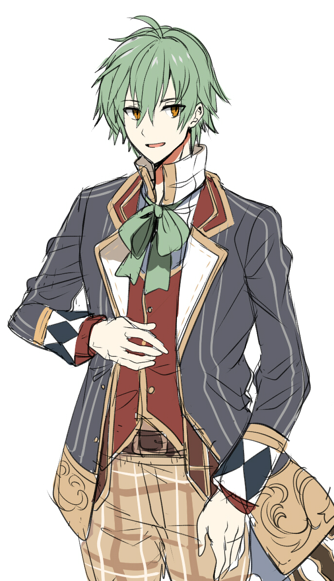 1boy, cowboy_shot, grimms_notes, male_focus, retsuto, simple_background, solo, white_background