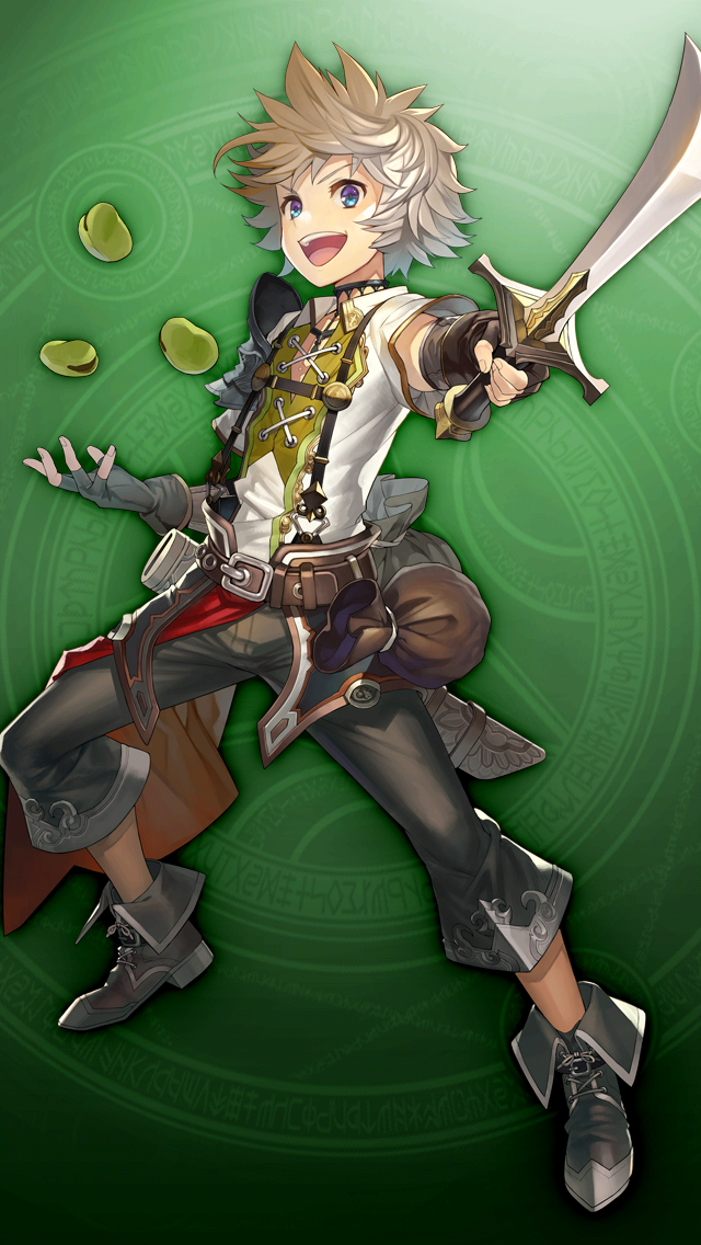 1boy, beans, black_gloves, black_pants, black_shoes, blue_eyes, copyright_notice, fingerless_gloves