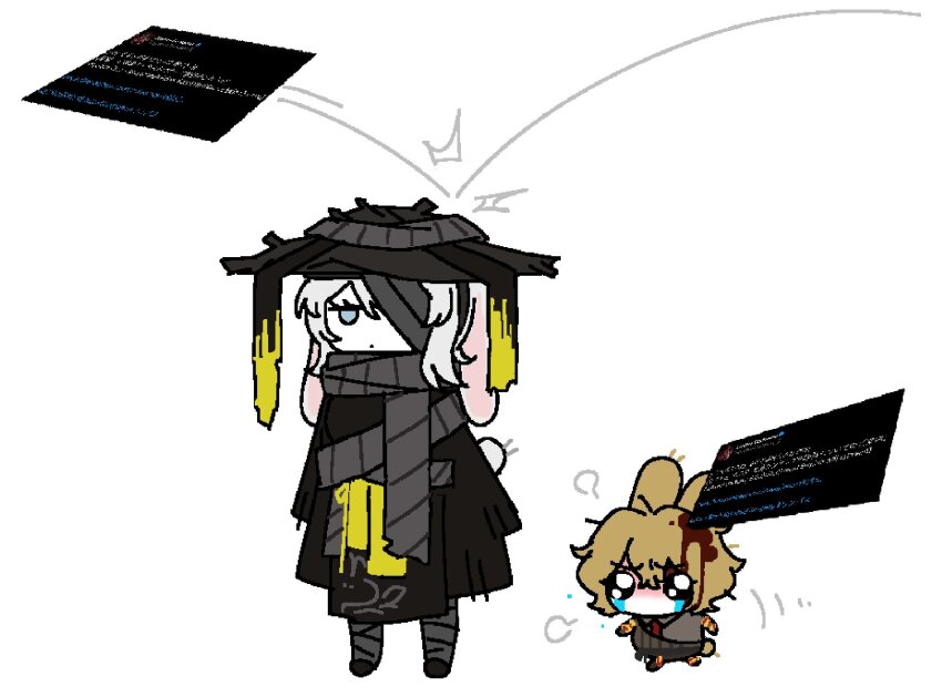 1boy, 1girl, animal_ears, black_dress, black_hat, black_shoes, blonde_hair, blue_eyes