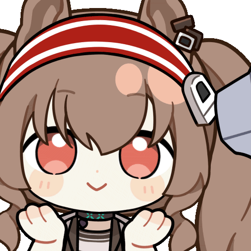 1girl, :>, angelina_(arknights), animal_ears, animated, animated_gif, arknights, black_choker