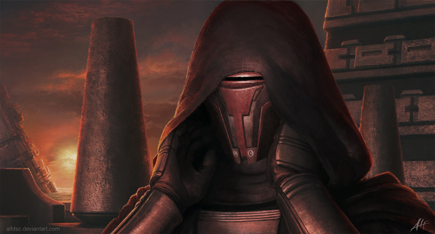 1boy, alfdsz, artist_name, black_hood, darth_revan, deviantart_username, helmet, highres