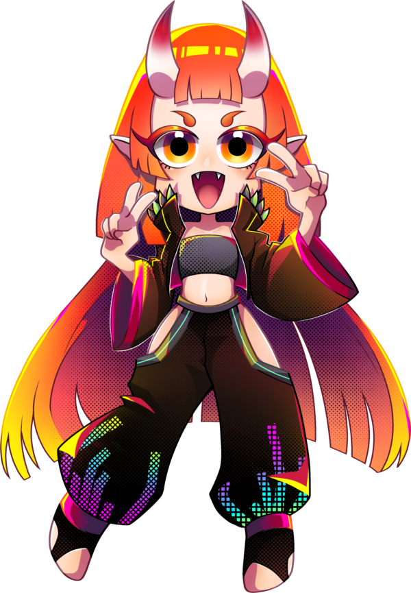 1girl, :d, black_pants, bond_en, bondlive, clothing_cutout, colored_eyelashes, double_v