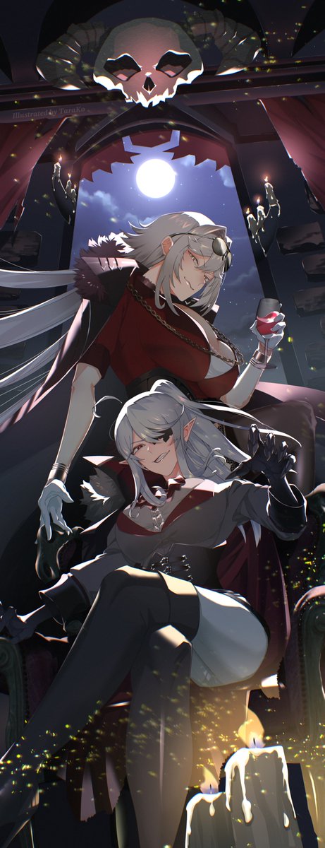 2girls, ahoge, black_boots, black_jacket, boots, breasts, cleavage, closed_mouth