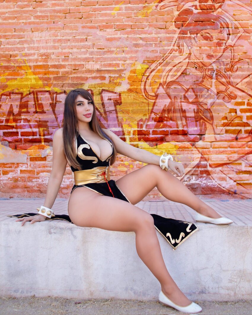 1girl, alternate_color, alternate_costume, ass, blue_dress, bracelet, braid, breasts