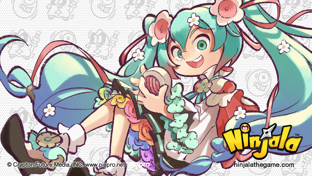 1girl, aqua_eyes, aqua_hair, aqua_ribbon, black_dress, black_outline, black_shoes, blue_flower