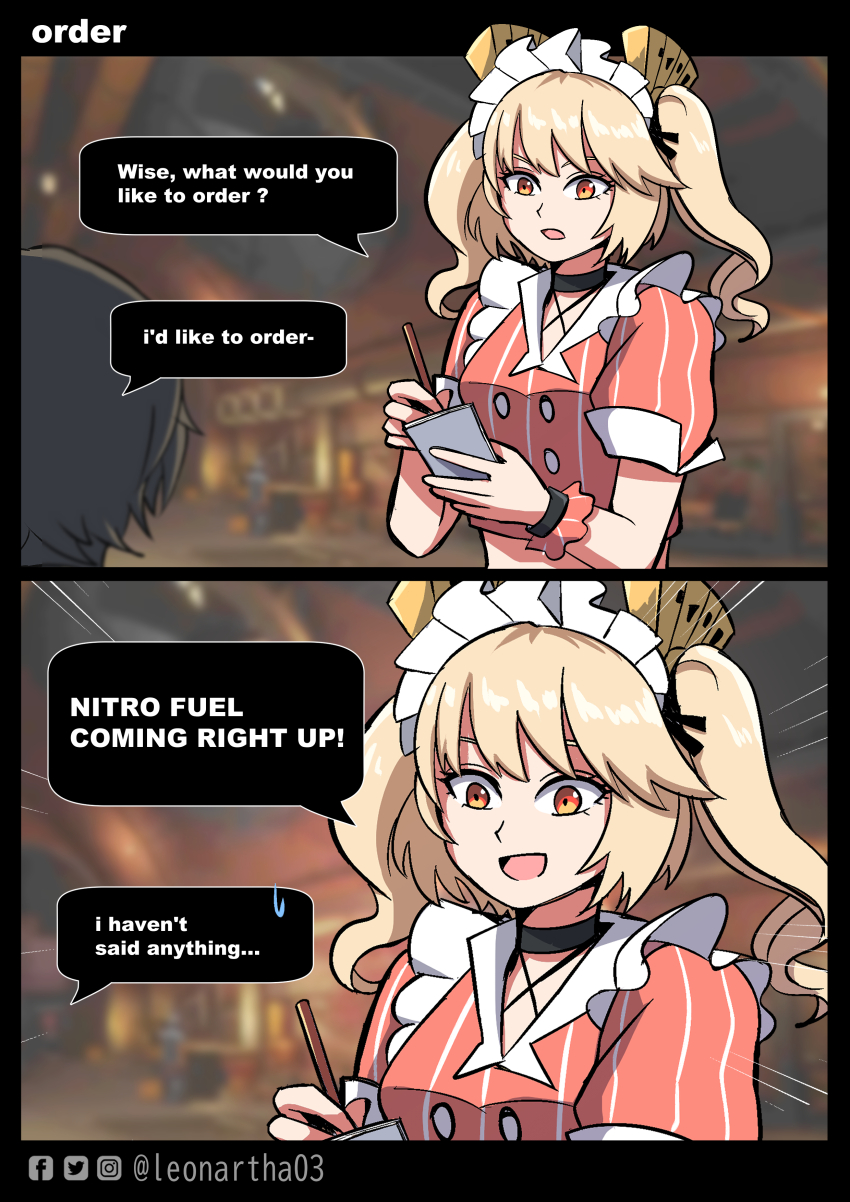 1boy, 1girl, absurdres, black_choker, blonde_hair, burnice_white, burnice_white_(operation_yum_2025), choker