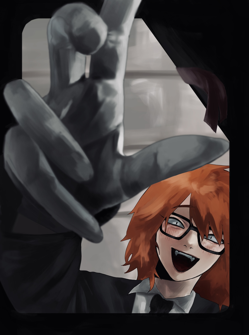 1boy, absurdres, blca2s01111, blush, glasses, gloves, highres, looking_at_viewer