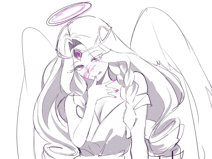 1girl, angel, angel_wings, animification, cookie_run, cookie_run:_kingdom, dress, eternal_sugar_cookie