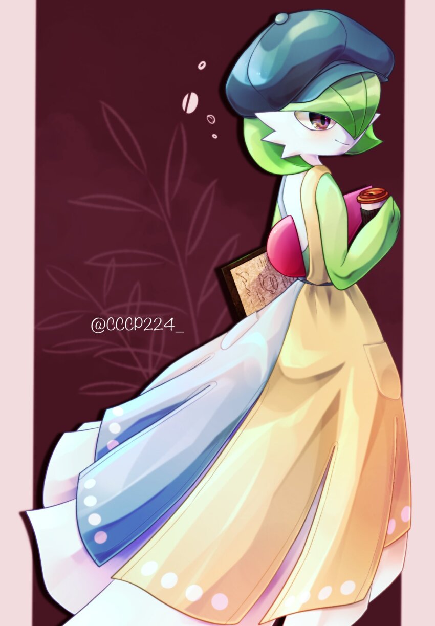 artist_name, bob_cut, cccp224, clothed_pokemon, colored_skin, dress, gardevoir, gardevoir_(cafe)