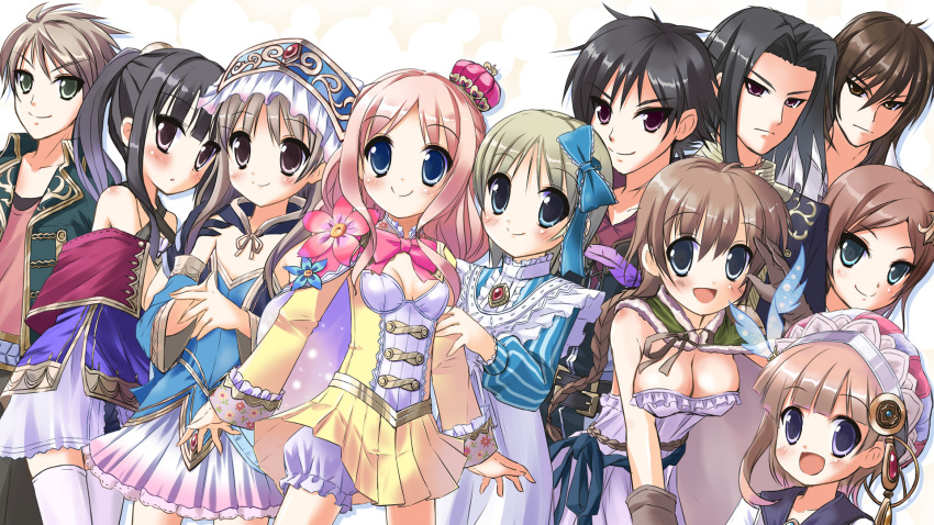 4boys, 6+girls, :d, aged_down, aged_up, atelier_(series), atelier_meruru, atelier_rorona