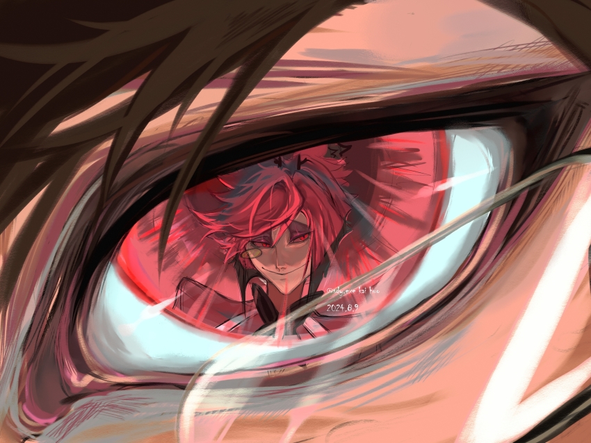 1boy, absurdres, alastor_(hazbin_hotel), alastor_(human)_(hazbin_hotel), brown_hair, deer_boy, demon_boy, escape932