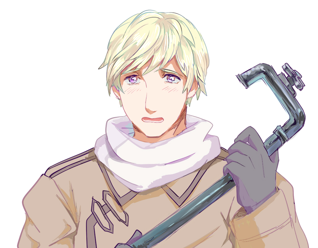 1boy, asapbn, axis_powers_hetalia, black_gloves, blonde_hair, blush, brown_coat, coat