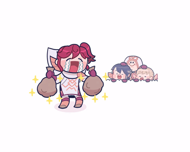 alfonse_(fire_emblem), animated, animated_gif, anna_(fire_emblem), anna_(fire_emblem_heroes), blinking, blonde_hair, blue_eyes