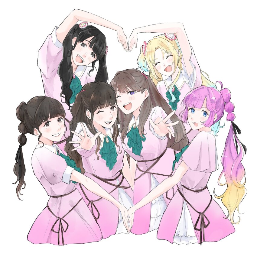 4th_live_dream_~bloom_the_dream_believers~, 6+girls, :3, :d, ;d, ahoge, animification, anyoji_hime