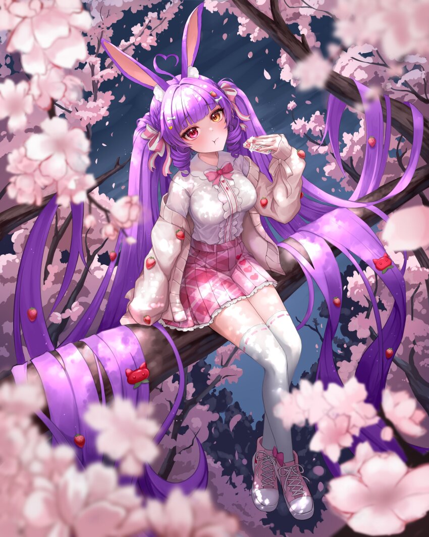 1girl, absurdly_long_hair, absurdres, ahoge, animal_ears, blunt_bangs, bow, bowtie