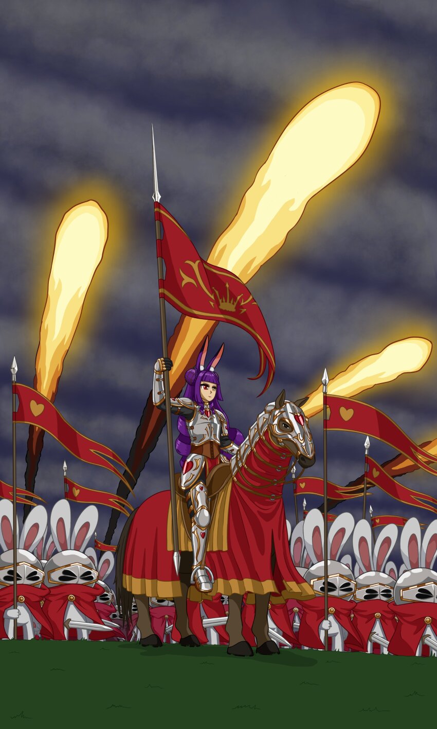 1girl, absurdres, alternate_costume, animal_ear_fluff, animal_ears, armet, armor, army